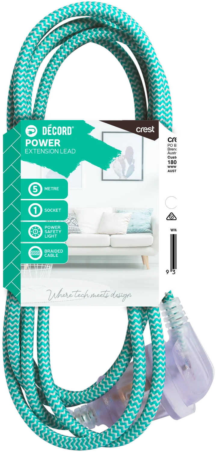 Crest Decord Braided Extension Lead 5m