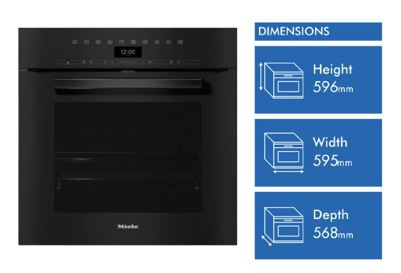 Miele 60cm Pyrolytic Oven with Rapid Cooling and Crisp Function Obsidian Black