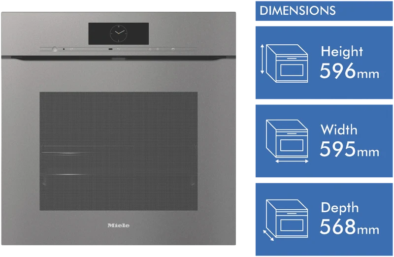 Miele 60cm Handleless Pyrolytic Oven with Moisture Plus and FoodView Integrated Camera Graphite Grey