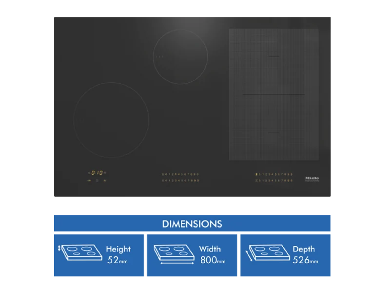 Miele 80cm Induction Cooktop with 1 PowerFlex Cooking Zone and Wi-Fi Connectivity
