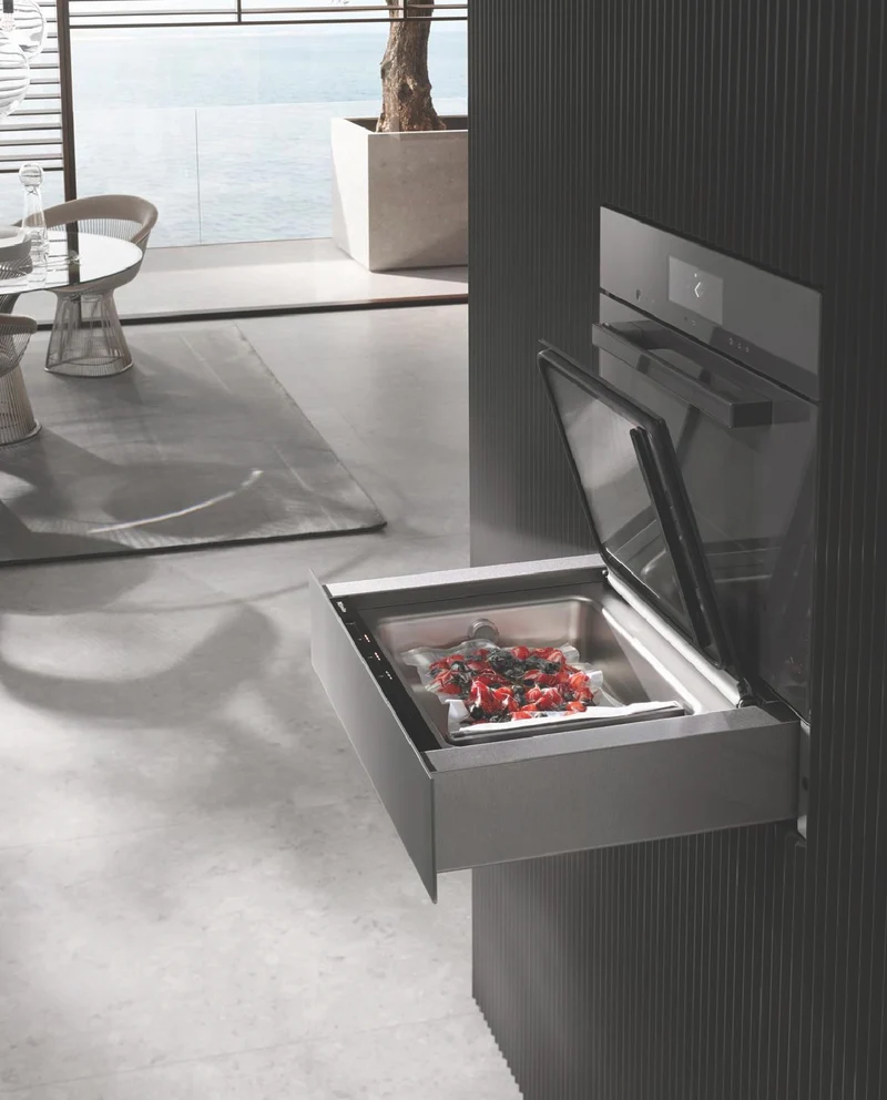 Miele Handleless Built-in Vacuum Sealing Drawer Obsidian Black