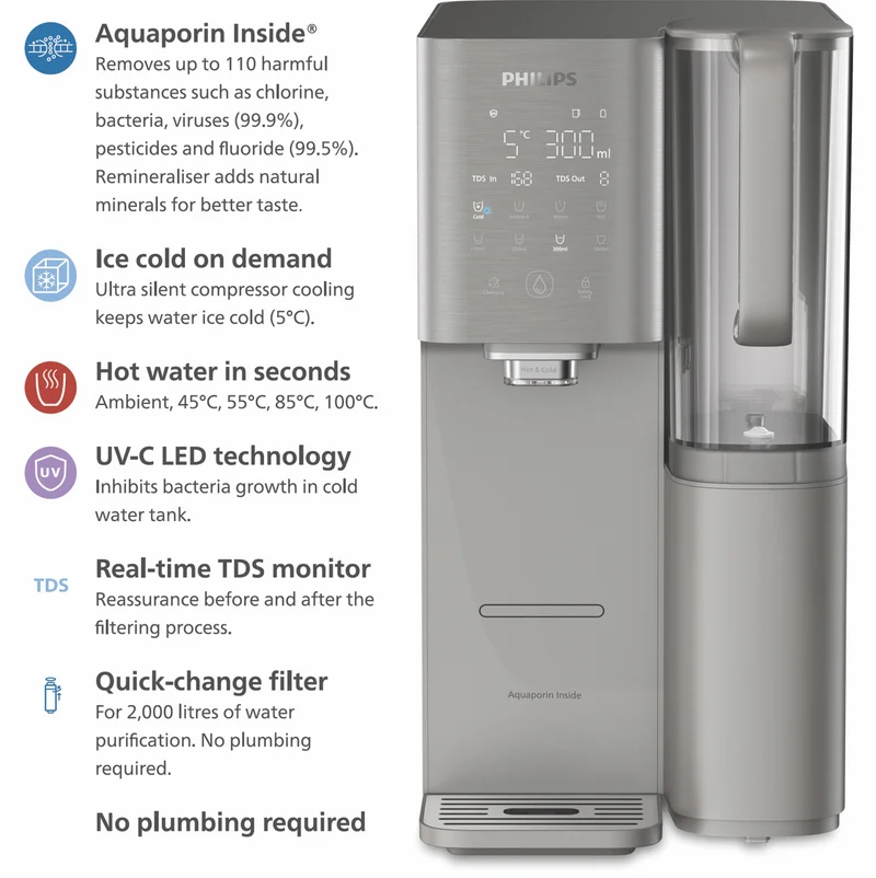Philips Reverse Osmosis Purification Pure Mineral Water Station Chilled to Boiling