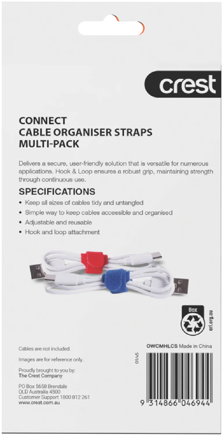 Crest Hook & Loop Straps 6 Pack