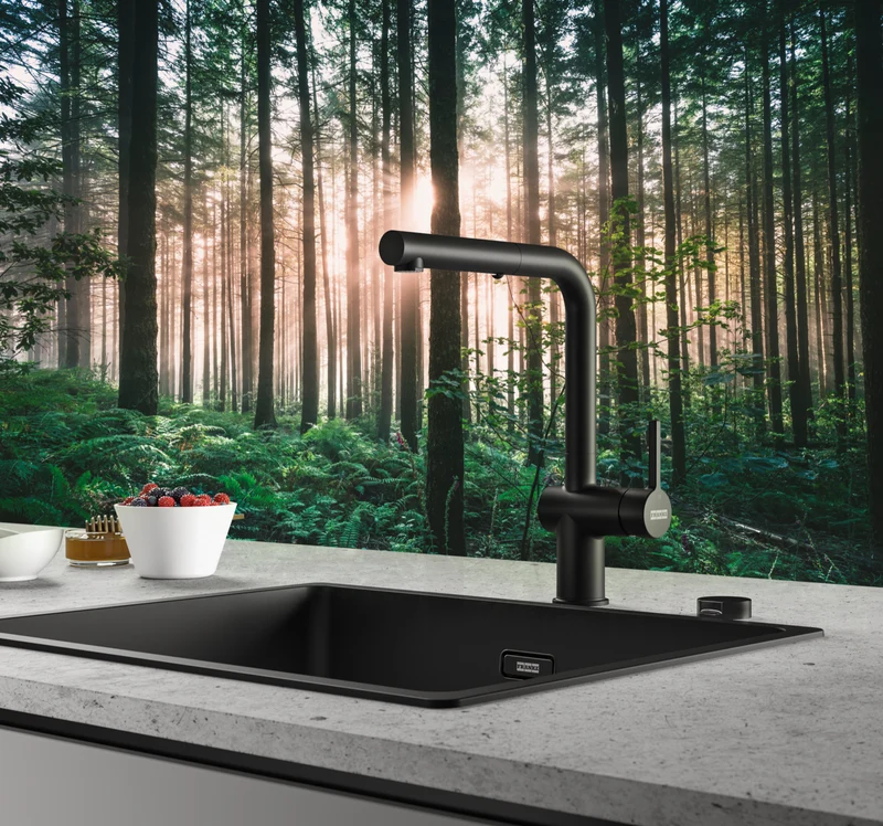 Franke Active L-Shape Pullout Tap, Matt Black