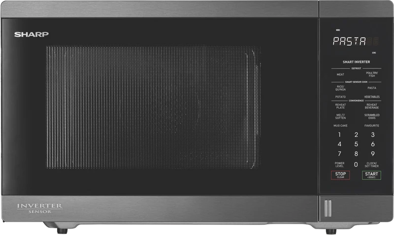 Sharp 1200W Inverter Microwave - Black S/Steel