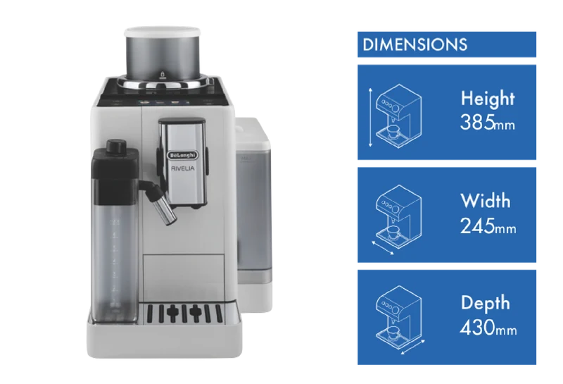 DeLonghi Rivelia Fully Automatic Coffee Machine White