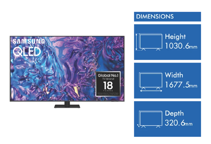 Samsung 75" Q70D QLED 4K Smart TV 24