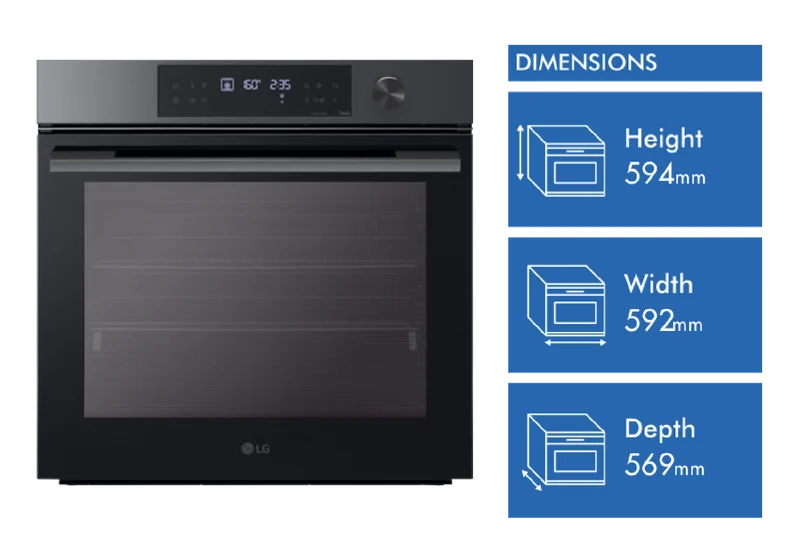 LG Series 7 76L InstaView Pyrolytic Oven - Black