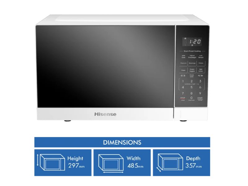 Hisense 25L 900W Countertop Microwave Pearl White