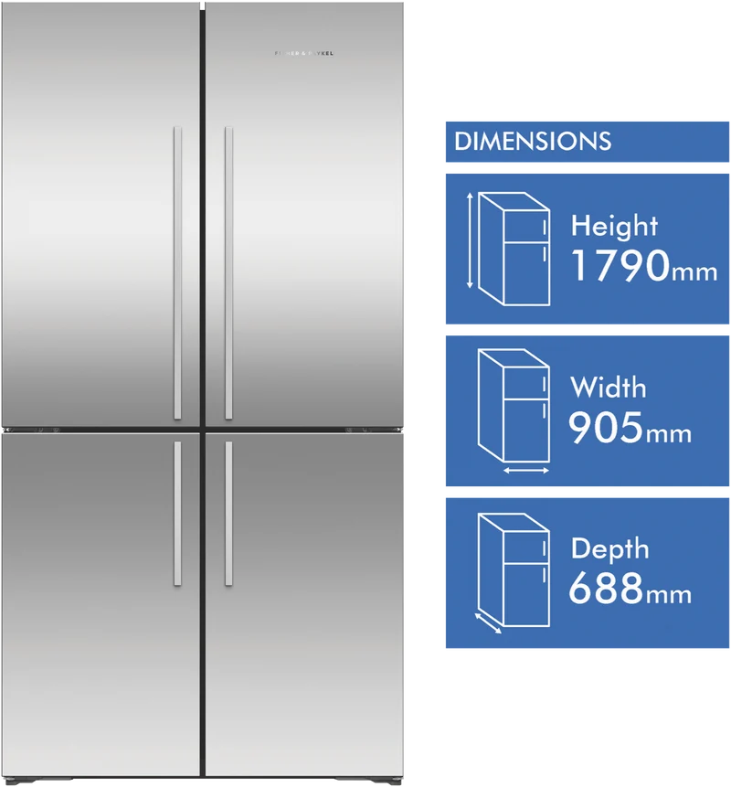 Fisher & Paykel 538L Quad Door Refrigerator