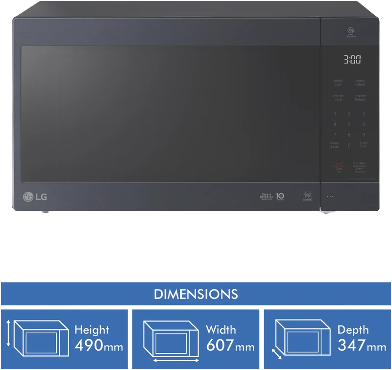 LG 56L 1200W NeoChef Smart Inverter Microwave Matte Black