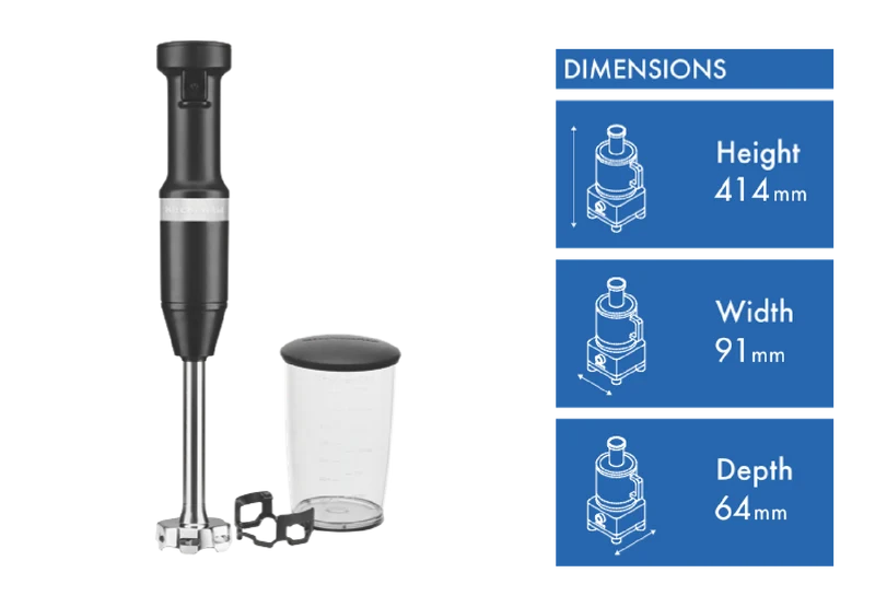 KitchenAid Corded Hand Blender - Matte Black