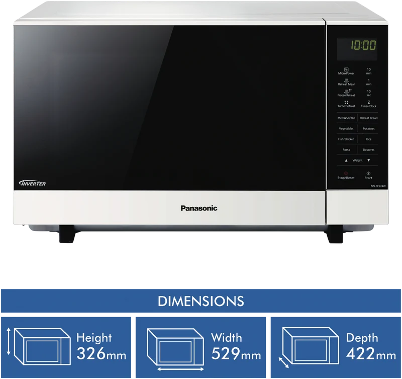 Panasonic 27L 1000W Flatbed Inverter Microwave White