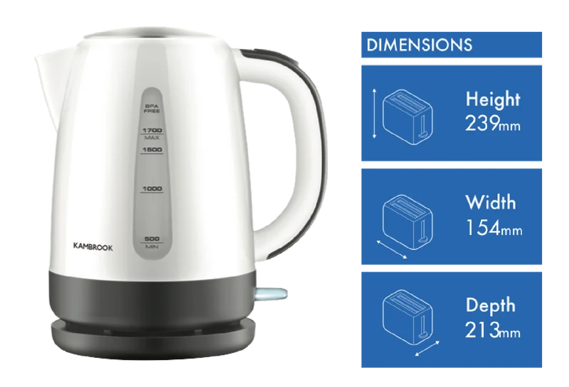 Kambrook Pour With Ease 1.7 Litre Kettle