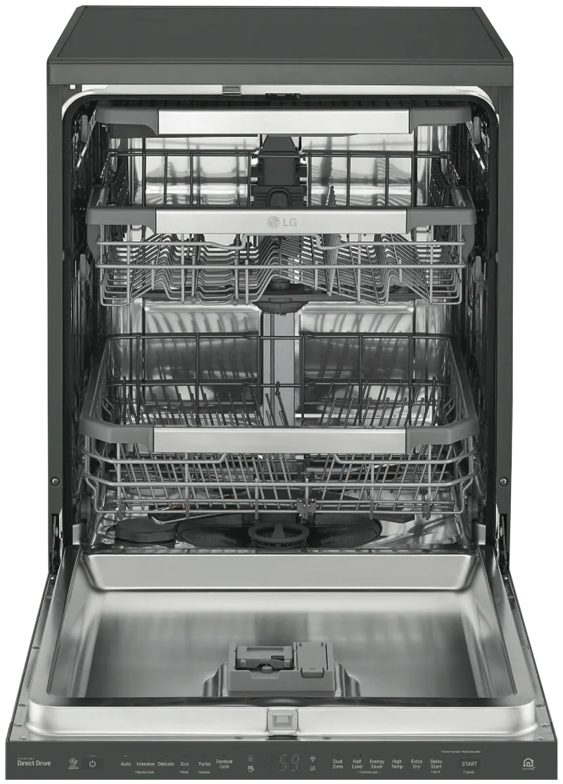 LG 60cm 15 Place QuadWash Freestanding Dishwasher, Matt Black
