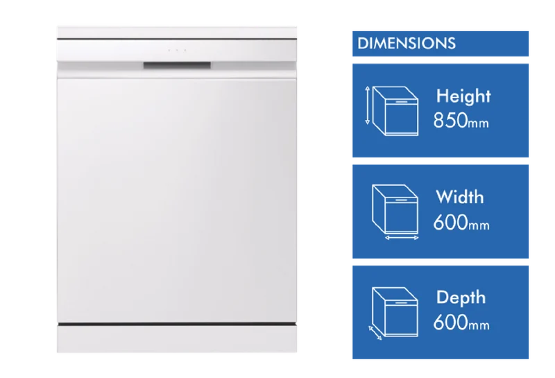 LG 60cm 15 Place QuadWash TrueSteam Dishwasher, Matte White