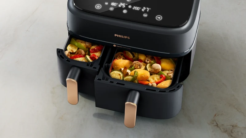 Philips Series 3000 Dual Basket Airfryer XXL Black/Copper