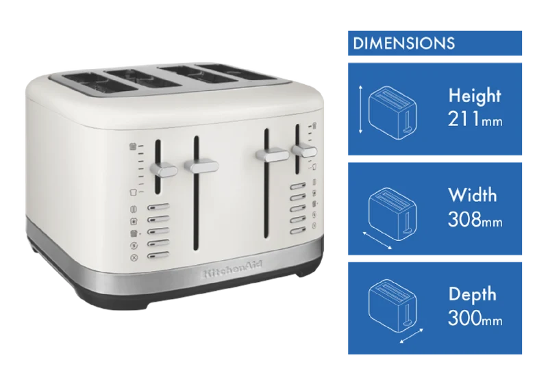 KitchenAid 4 Slice Toaster Porcelain White