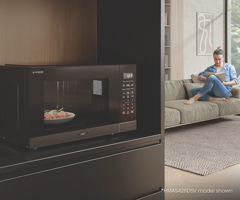 Hisense 42L 1100W Inverter Microwave Dark Stainless Steel