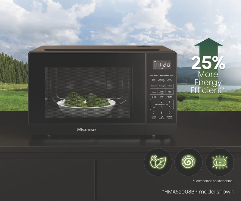 Hisense 20L 800W Compact Microwave Black