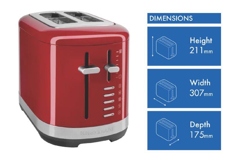 KitchenAid 2 Slice Toaster Empire Red