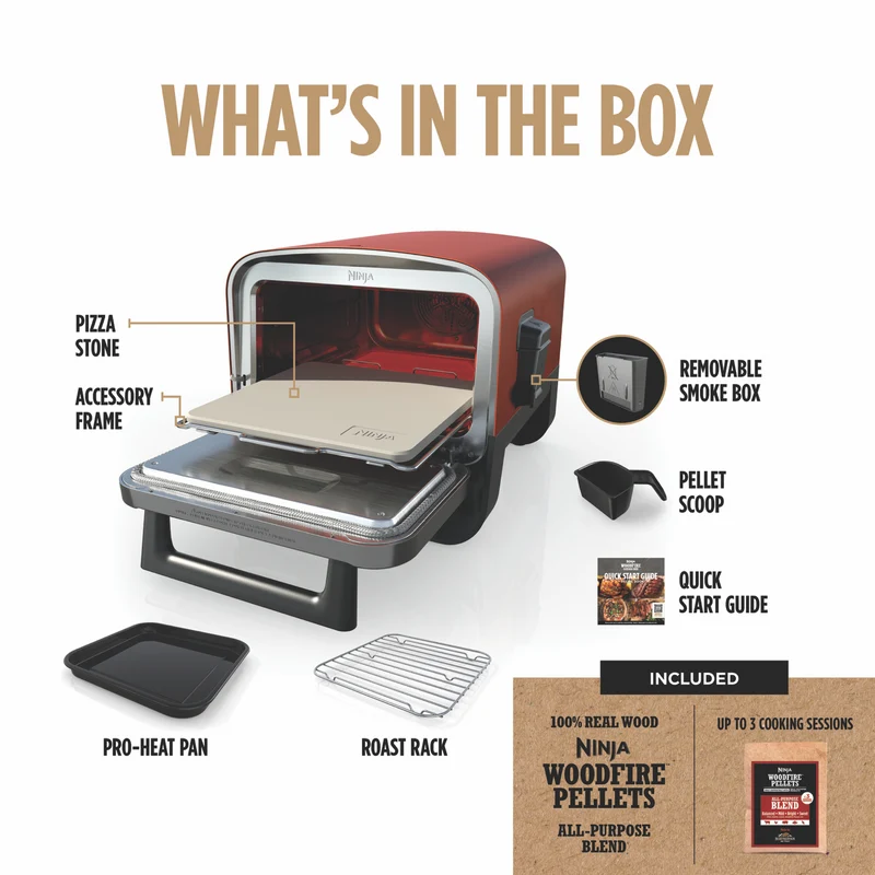 Ninja Woodfire Outdoor Oven Red