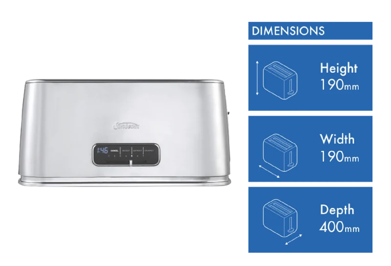 Sunbeam Arise Collection Inline 4 Slice Stainless Steel Toaster