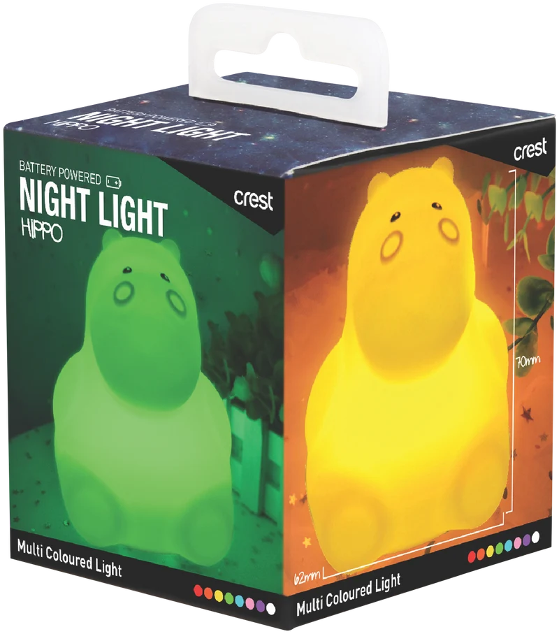 Crest Kids Multi-Coloured Mini Night Light Hippo