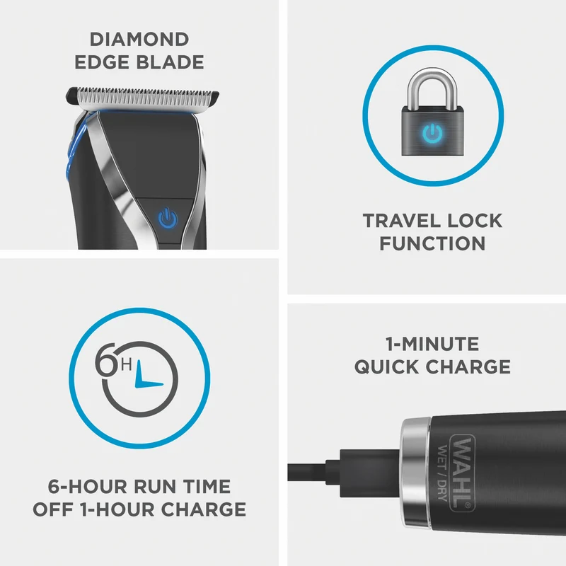 Wahl Waterproof Stainless Steel Grooming Kit Black