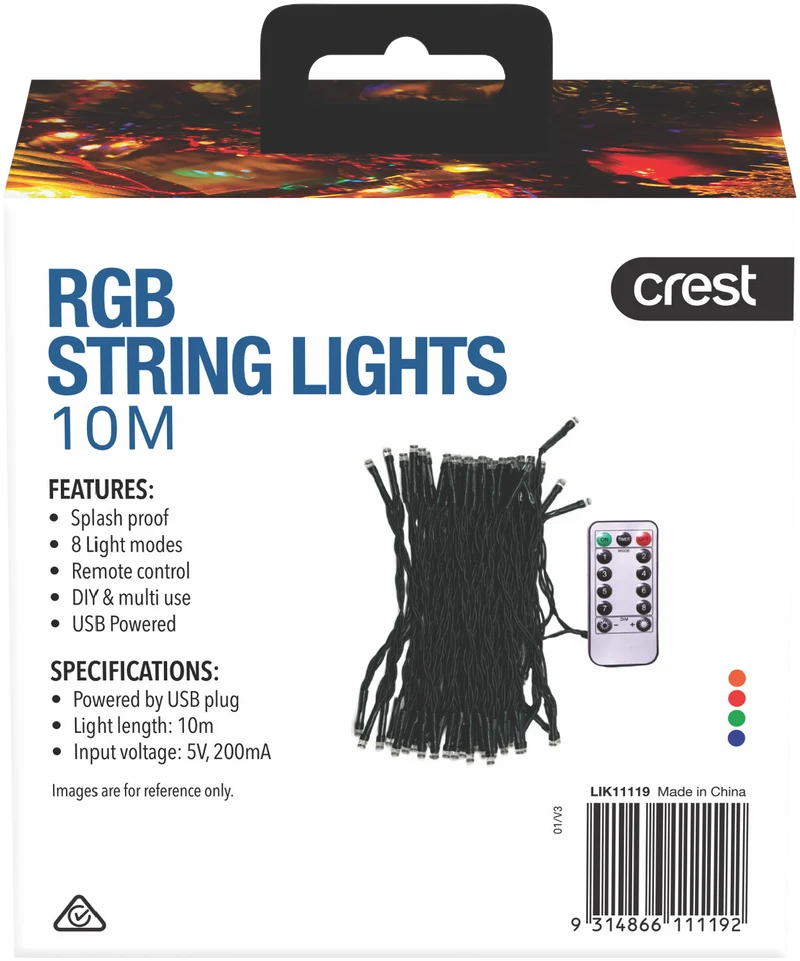 Crest RGB Christmas String Lights (10M)
