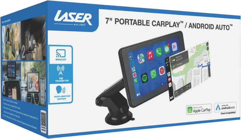 Laser 7inch Portable CarPlay Android Auto