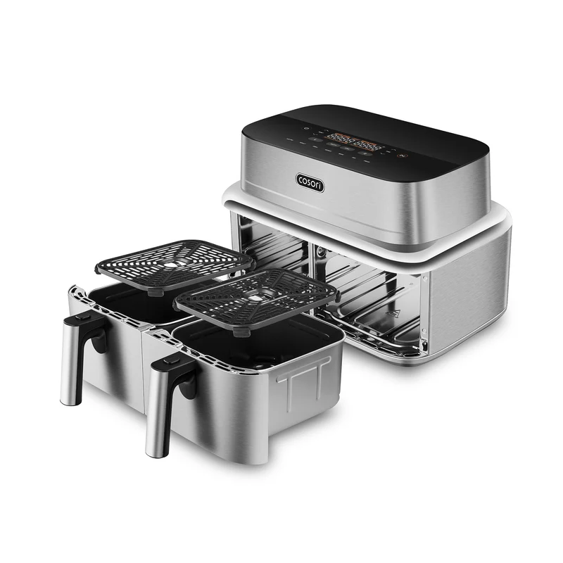COSORI ICONIC™ Dual Edelstahl-Heißluftfritteuse – 8,6 Liter