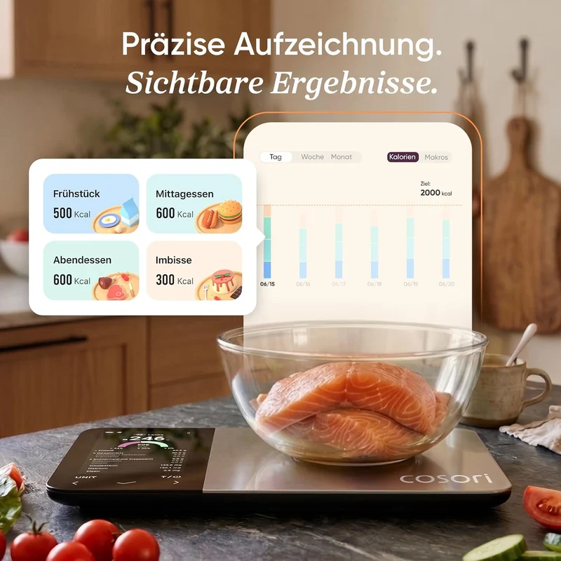 COSORI NutriLens Smarte Küchen- und Ernährungswaage