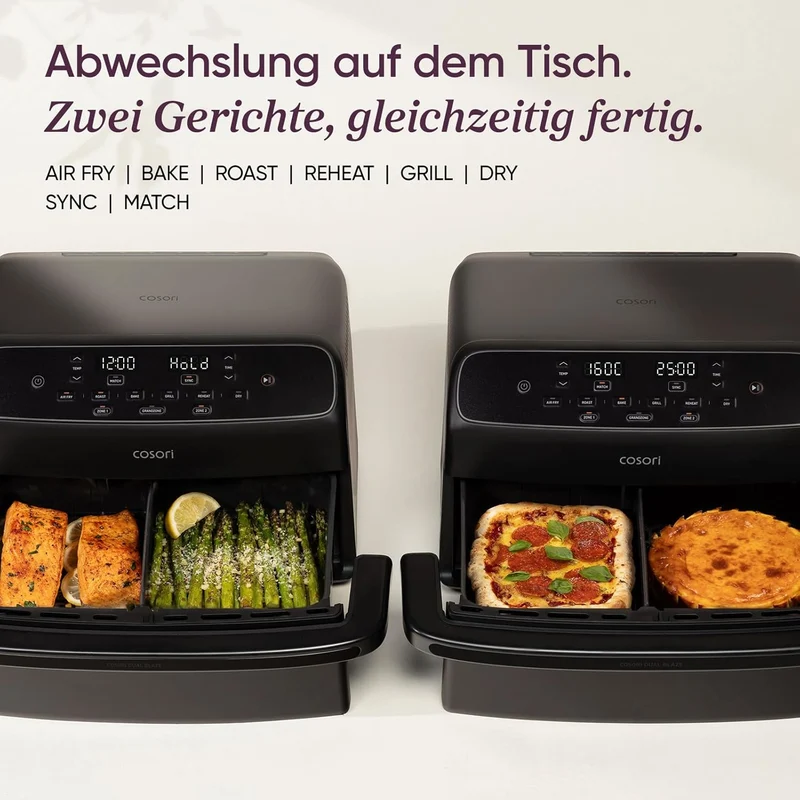 COSORI Dual Blaze TwinFry™ Compact 8,6L Heißluftfritteuse