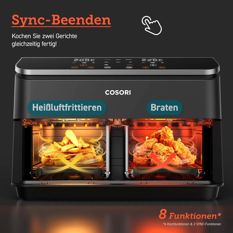 COSORI Dual Basket 8,5-Liter Heißluftfritteuse