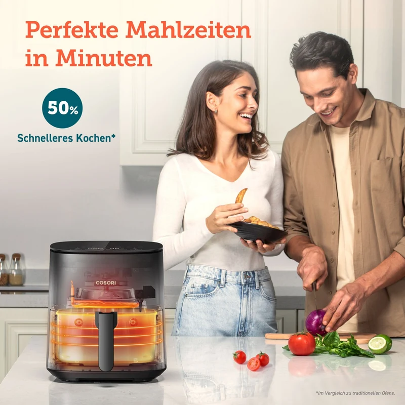 COSORI 4,7-Liter Heißluftfritteuse Dunkelgrau