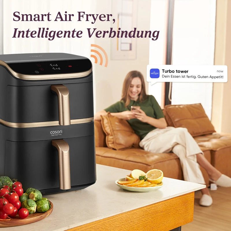 COSORI Turbo Tower™ 10,8-Liter Heißluftfritteuse Pro Smart