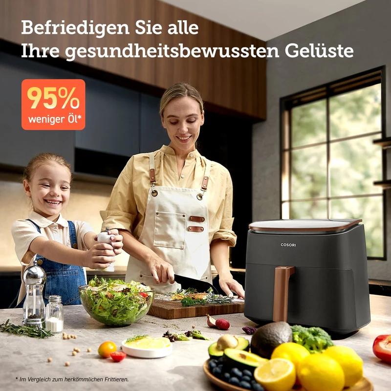 COSORI TurboBlaze™ 6.0-Liter Heißluftfritteuse mit DC Motor & Zubehör