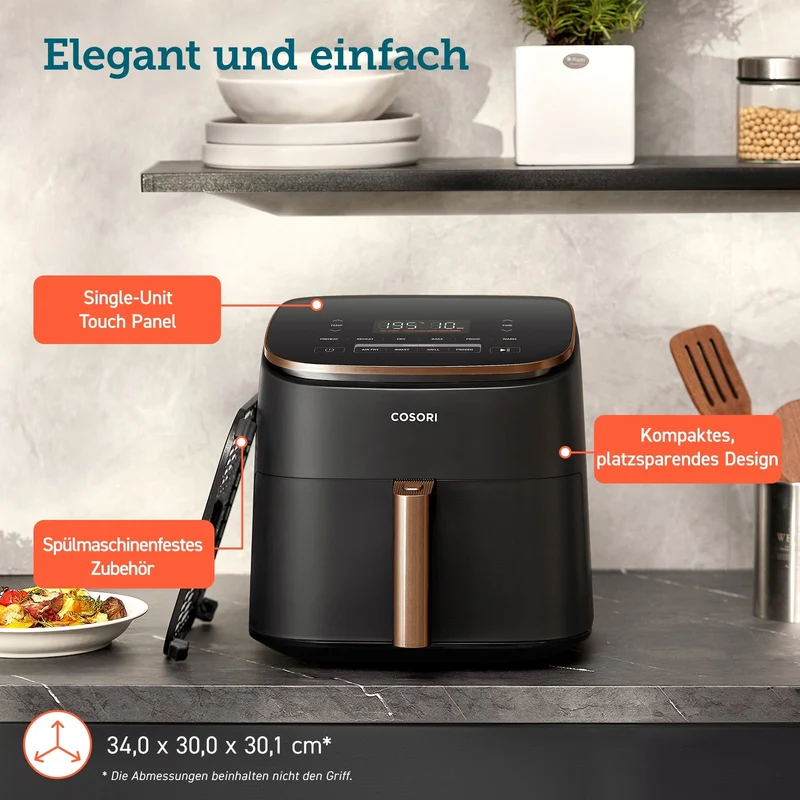 COSORI TurboBlaze™ 6.0-Liter Heißluftfritteuse mit DC Motor & Zubehör