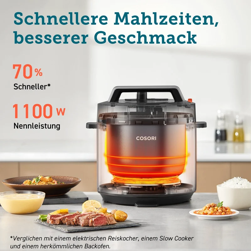 COSORI 5,7 L Schnellkochtopf, Schwarz