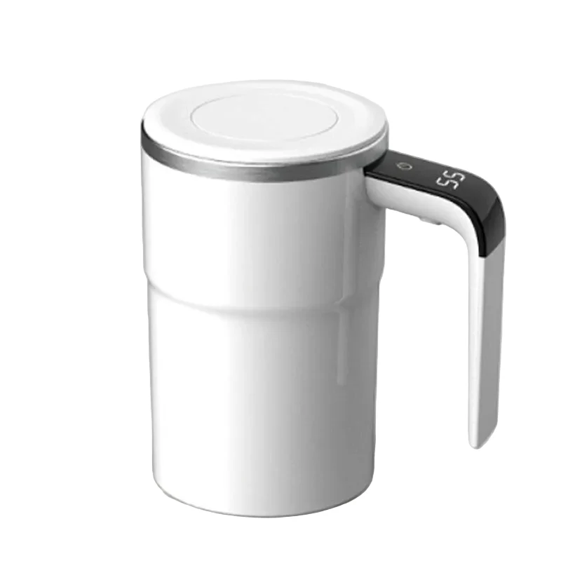 Selbstrührende Tasse | Magnetische Rührfunktion mit Temperaturanzeige & Edelstahl für Kaffee, Shakes und Getränke