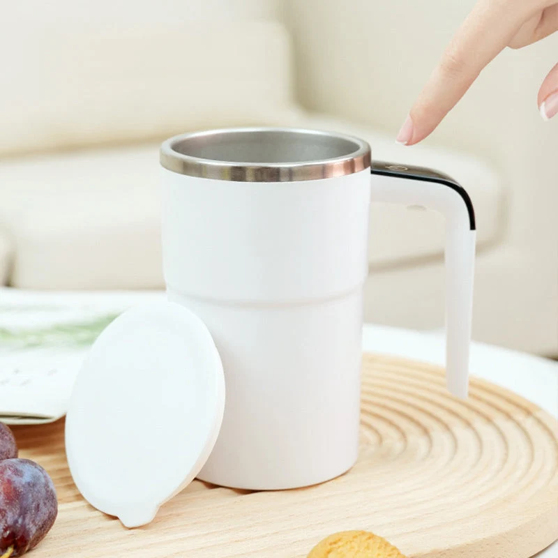 Selbstrührende Tasse | Magnetische Rührfunktion mit Temperaturanzeige & Edelstahl für Kaffee, Shakes und Getränke