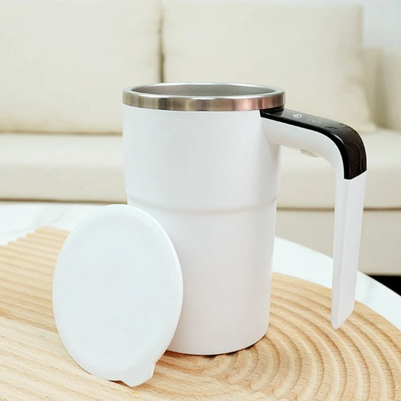 Selbstrührende Tasse | Magnetische Rührfunktion mit Temperaturanzeige & Edelstahl für Kaffee, Shakes und Getränke