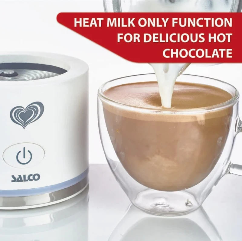 Salco Milchaufschäumer | Elektrischer Milchaufschäumer und Erhitzer für heiße und kalte Milch