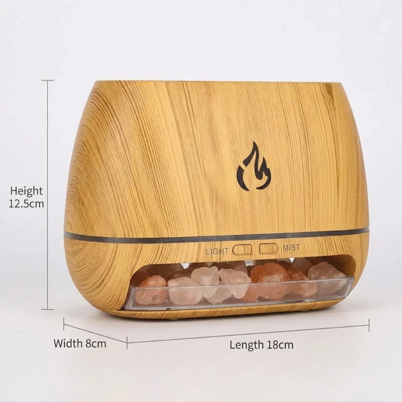 Aroma Diffuser | Luftbefeuchter mit Himalaya-Salz und LED-Flammeneffekt
