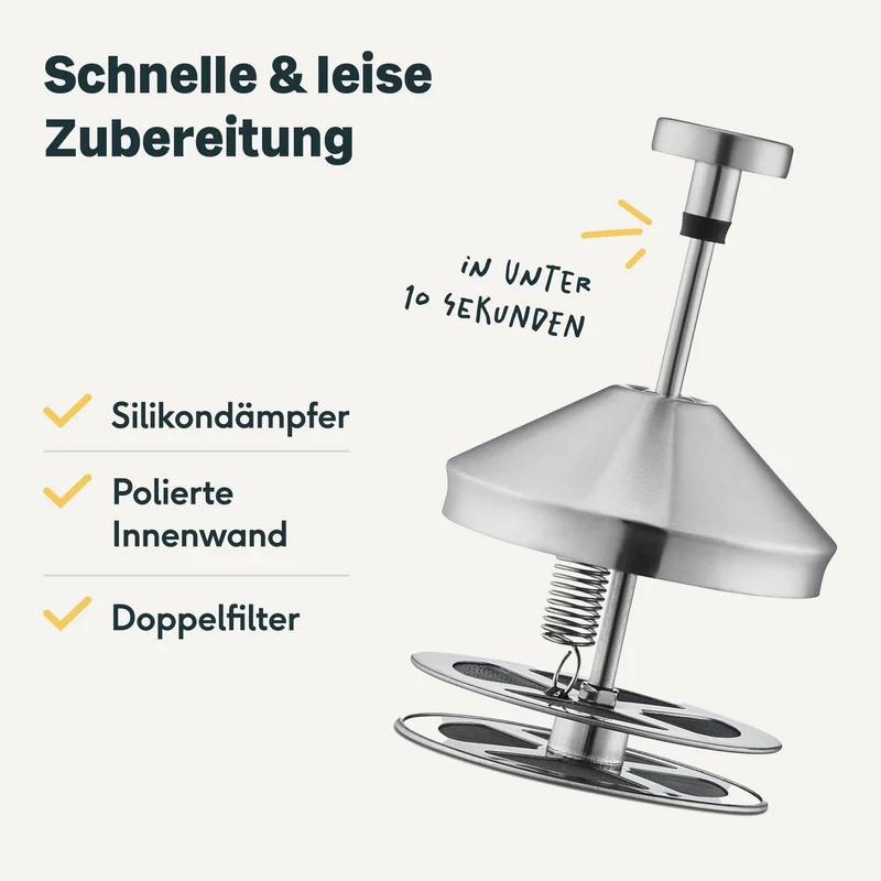 Espressokocher-Set | 3-teilig mit manueller Kaffeemühle, Milchaufschäumer und Zubehör für bis zu 6 Tassen