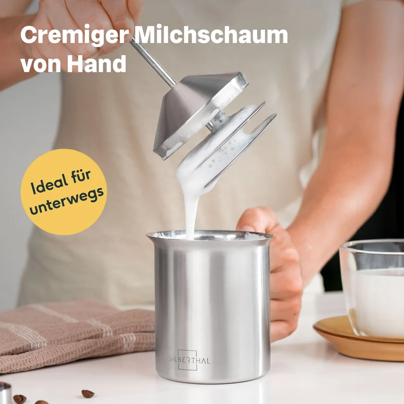 Espressokocher-Set | 3-teilig mit manueller Kaffeemühle, Milchaufschäumer und Zubehör für bis zu 6 Tassen
