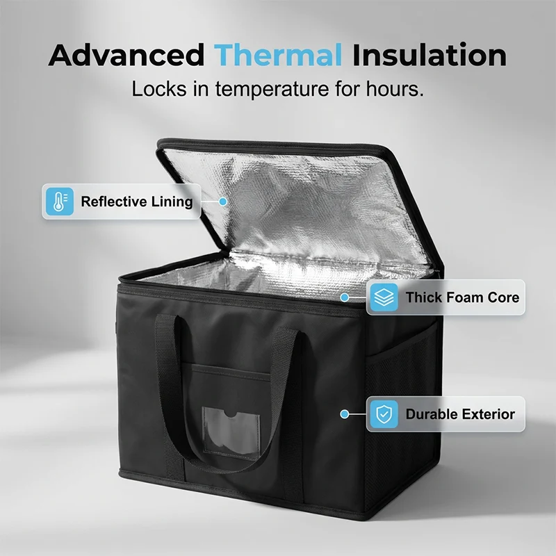 Isolierte Kühltasche | Wasserabweisende Thermotasche mit großem Stauraum für Einkäufe, Ausflüge und Catering