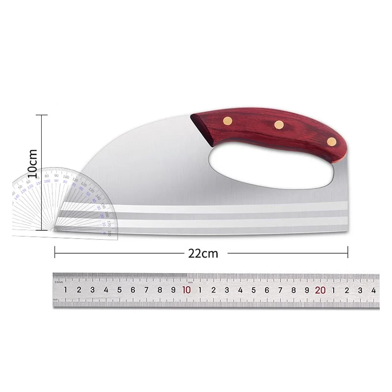 Küchenmesser aus Edelstahl mit ergonomischem Griff | Präzisionsmesser für Fleisch, Gemüse & Kräuter | Rutschfester Holzgriff