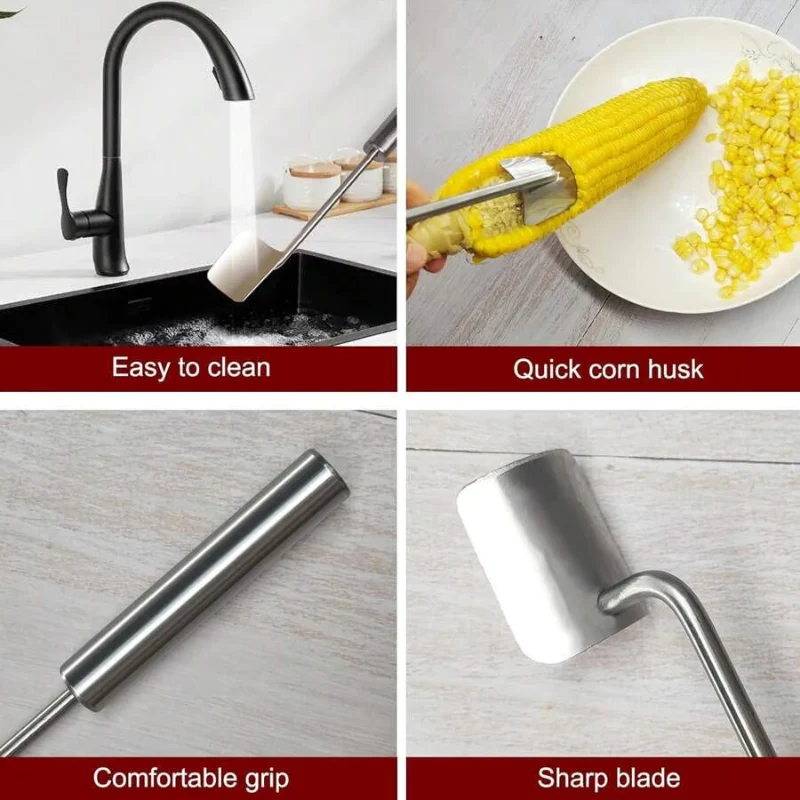 Maisschäler aus Edelstahl | Küchenwerkzeug zum schnellen Entfernen von Maiskörnern | Ergonomischer Kornschneider für Küche & Haushalt